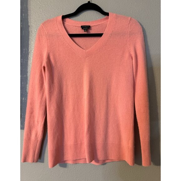 Talbots Cashmere Sweater S Small Coral Pink Orange Long Sleeve Spring - Picture 5 of 9